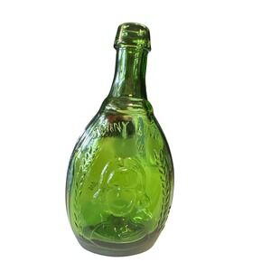 Wheaton NJ Jenny Lind Bottle The Swedish Nightingale Green Glass Excellent 6.5in